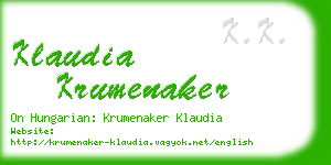 klaudia krumenaker business card